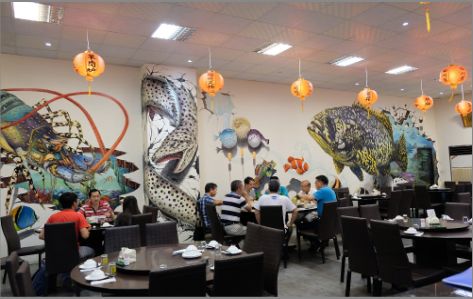 临武海鲜餐厅墙体彩绘